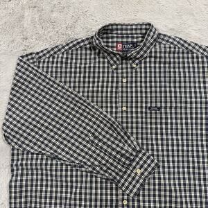 Chaps Ralph Lauren Shirt Mens 2XL Plaid Long Sleeve Button Down Pocket Casual